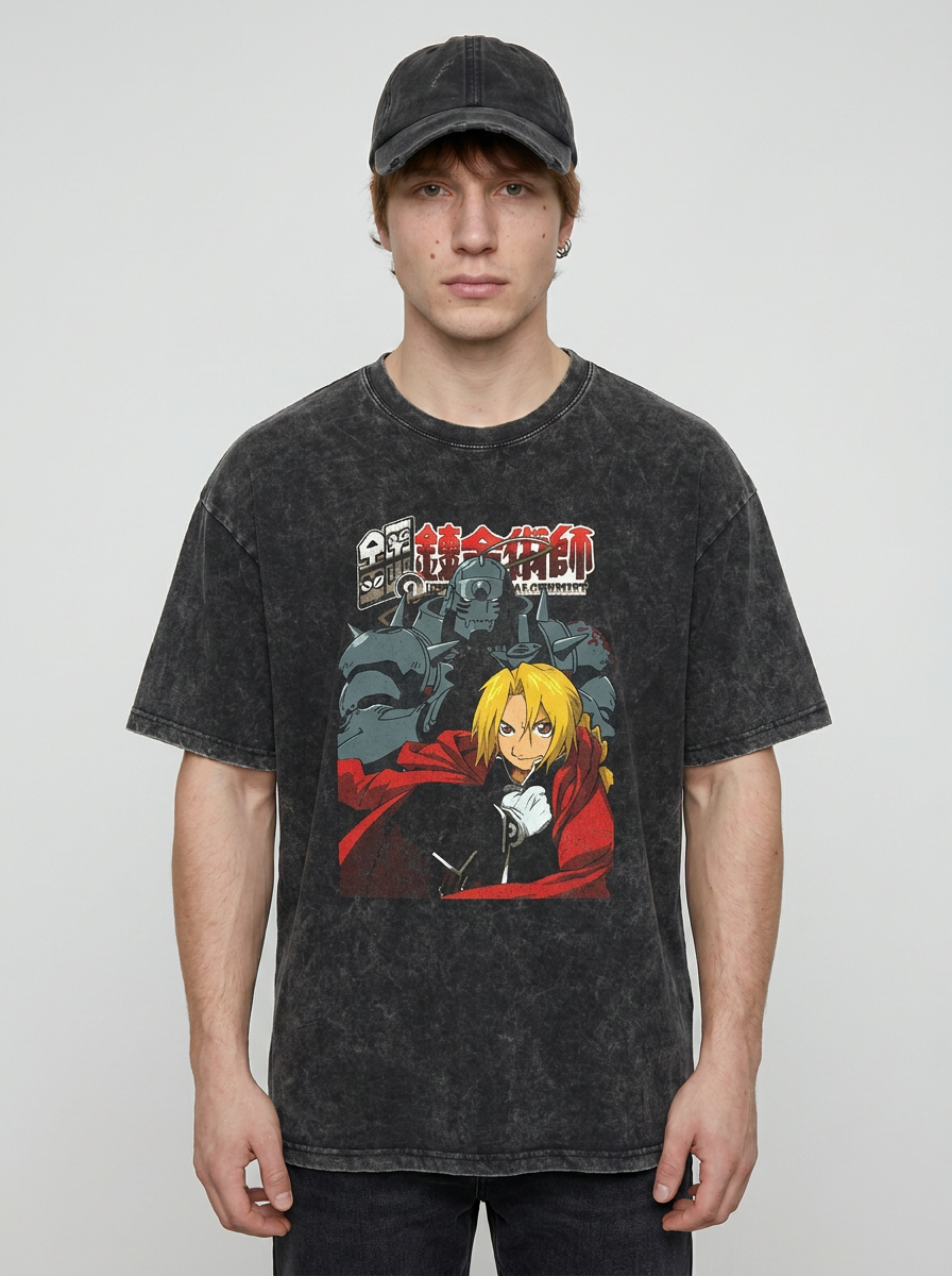 T-Shirt 3 full body model — oversized boxed t-shirt | Tempus Arc premium anime streetwear