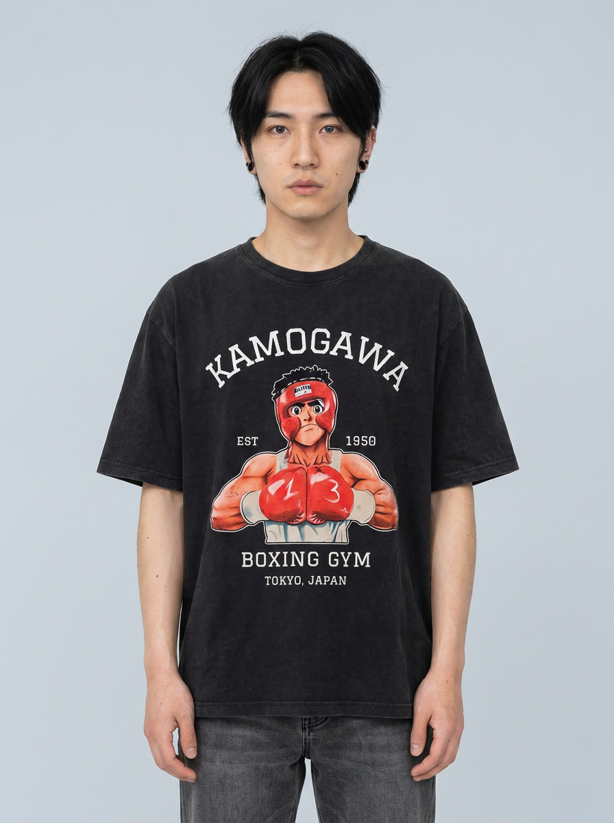 T-Shirt 4 full body model — oversized boxed t-shirt | Tempus Arc premium anime streetwear