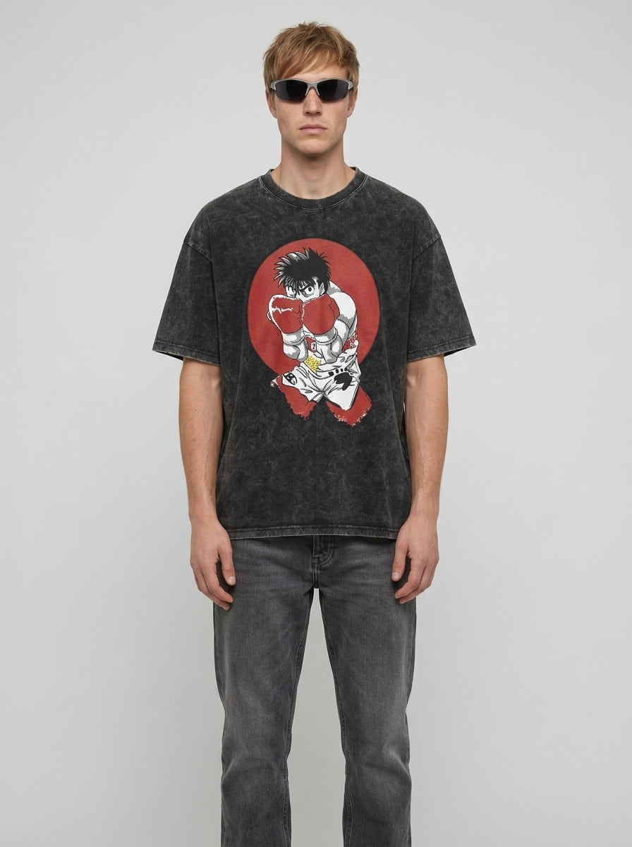 T-Shirt 4 full body model — oversized boxed t-shirt | Tempus Arc premium anime streetwear