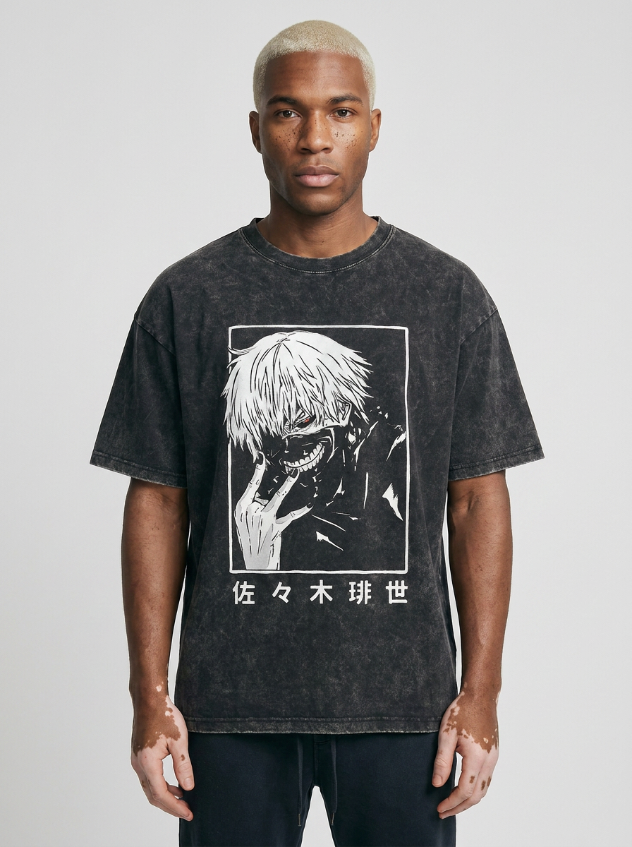 T-Shirt 4 full body model — oversized boxed t-shirt | Tempus Arc premium anime streetwear