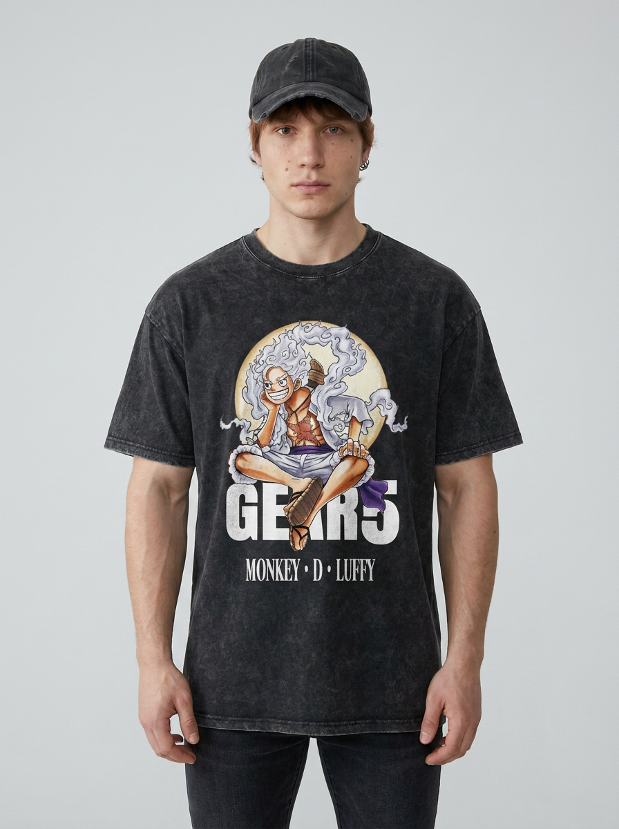 T-Shirt 4 full body model — oversized boxed t-shirt | Tempus Arc premium anime streetwear