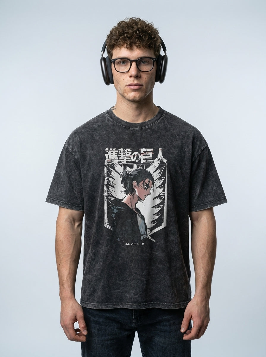 T-Shirt 4 full body model — oversized boxed t-shirt | Tempus Arc premium anime streetwear