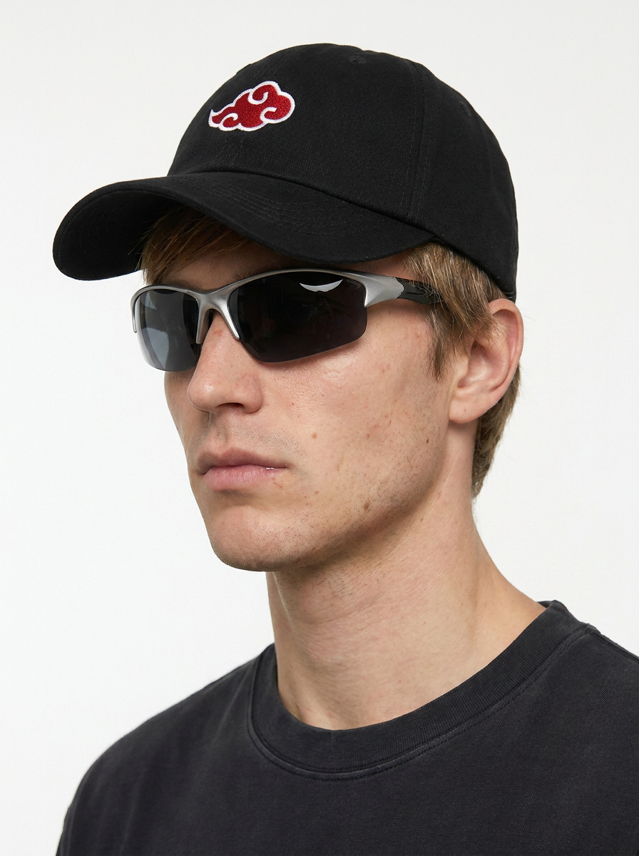 Anime Naruto Akatsuki Cloud Embroidered Baseball Cap — worn 3 4