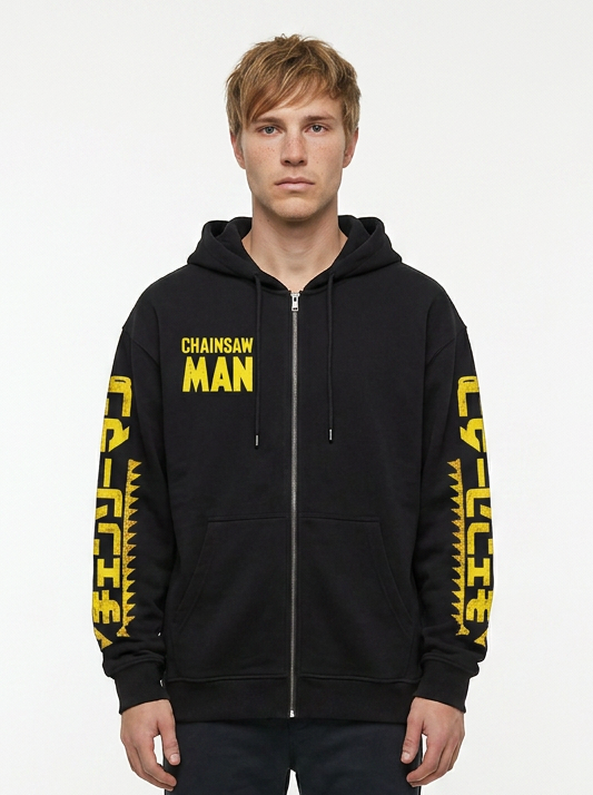 Autumn Winter Anime Chainsaw Man Print Long Sleeve Top - 1773349454355660803 — full