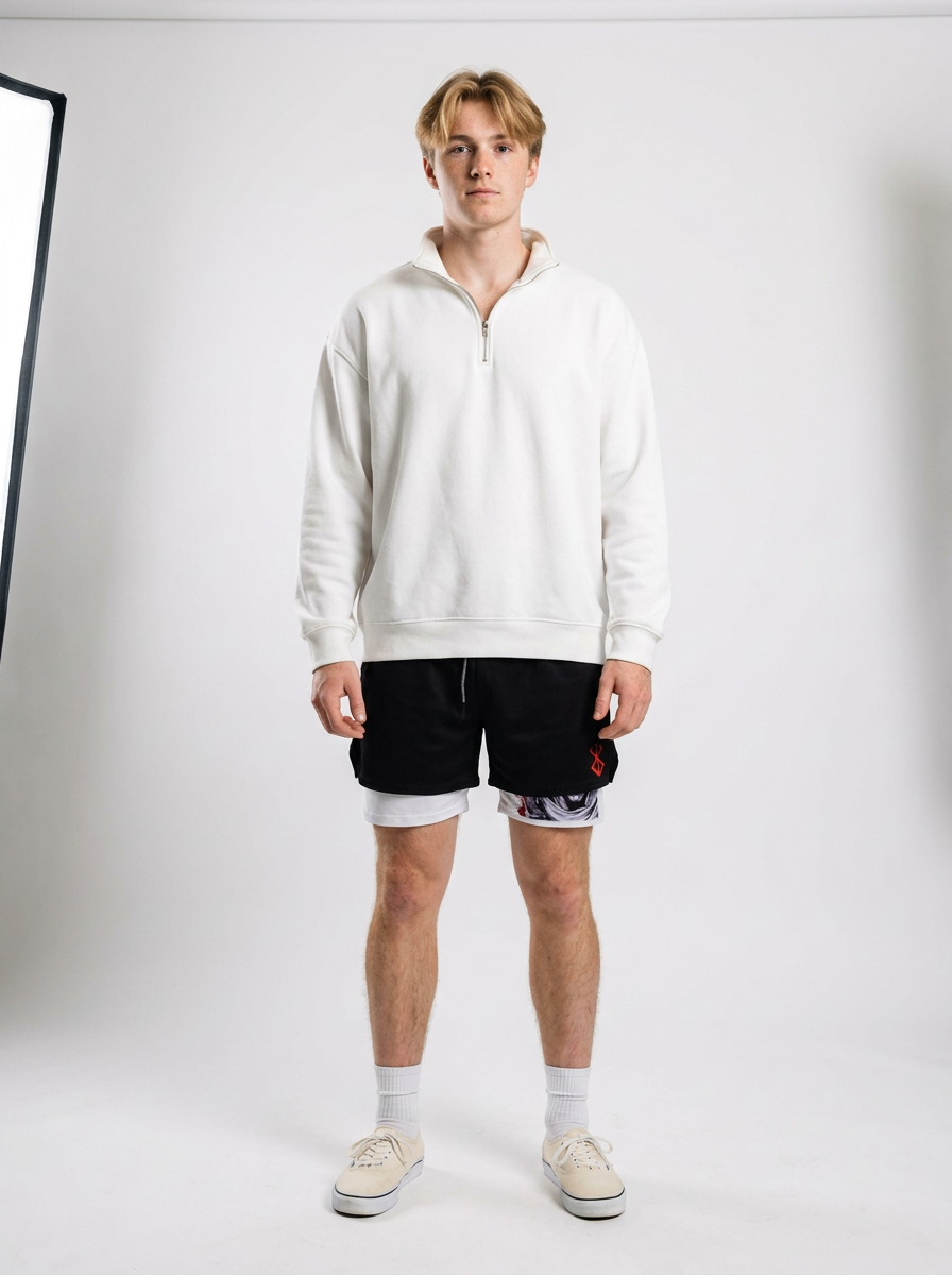 2023 Summer Men's Double Layer Anime Print Shorts - 1773634455014019134 — full view
