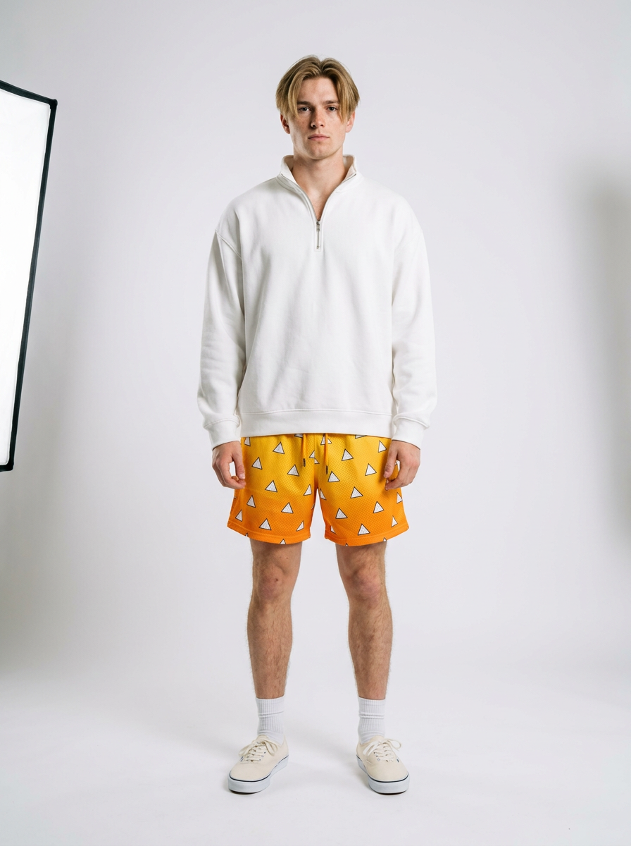Anime Print Men's Beach Shorts - 12T2N4EI3 — full view