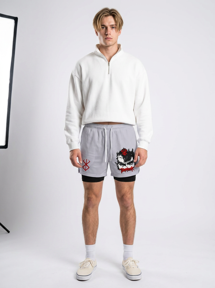 One Piece 3D Digital Print Adult Beach Shorts - 1773646988609392733 — front view