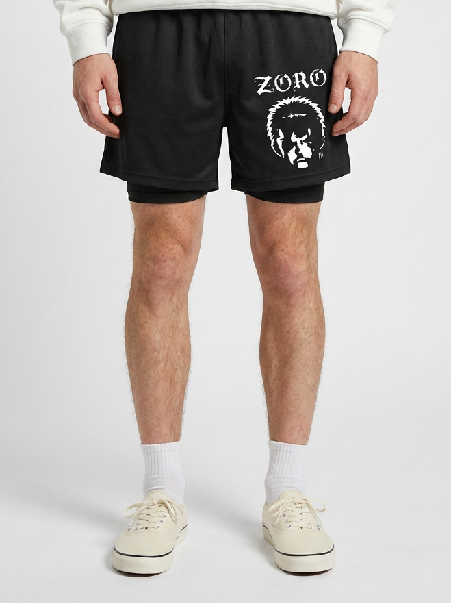 One Piece 3D Digital Print Adult Beach Shorts - 1773646988609392671 — front view