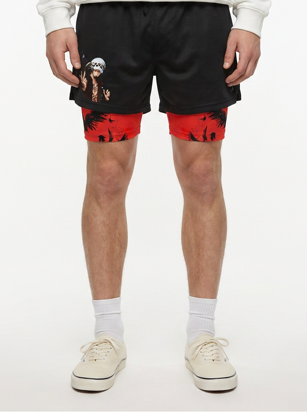 One Piece 3D Digital Print Adult Beach Shorts - 1773646988609392687 — front view