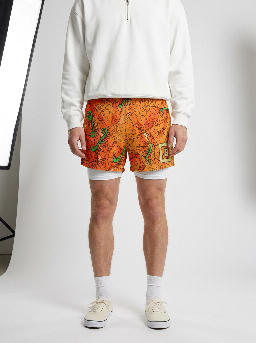 One Piece 3D Digital Print Adult Beach Shorts - 1773646988609392653 — front view
