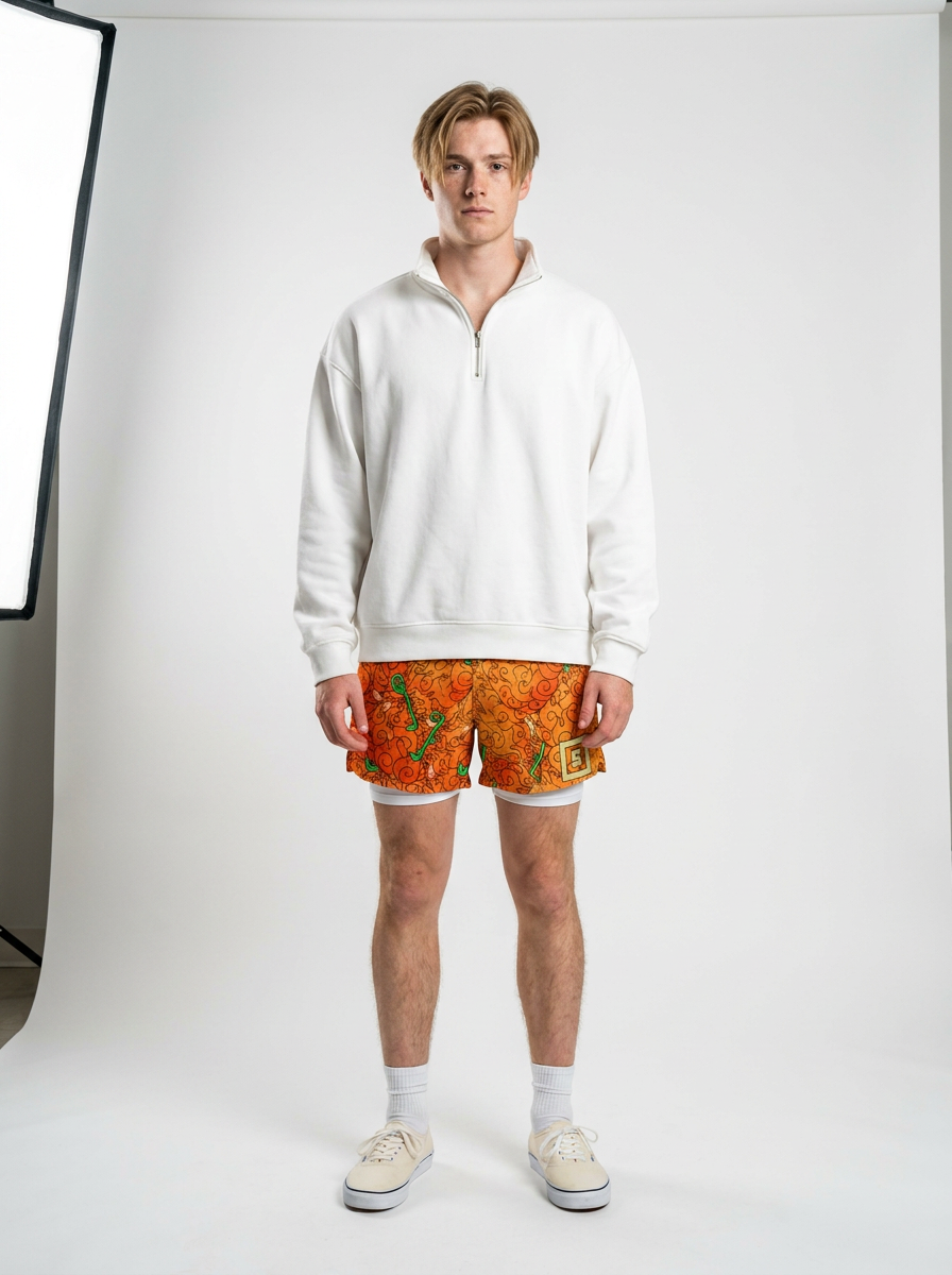One Piece 3D Digital Print Adult Beach Shorts - 1773646988609392653 — full view