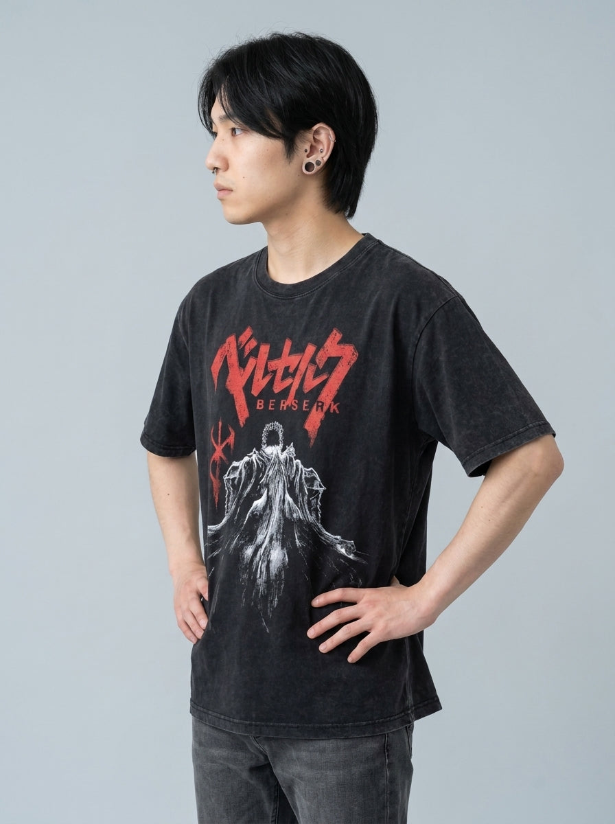 Vintage Oversized Jujutsu Kaisen Graphic Tee model side profile athletic — washed cotton t-shirt | Tempus Arc premium anime streetwear