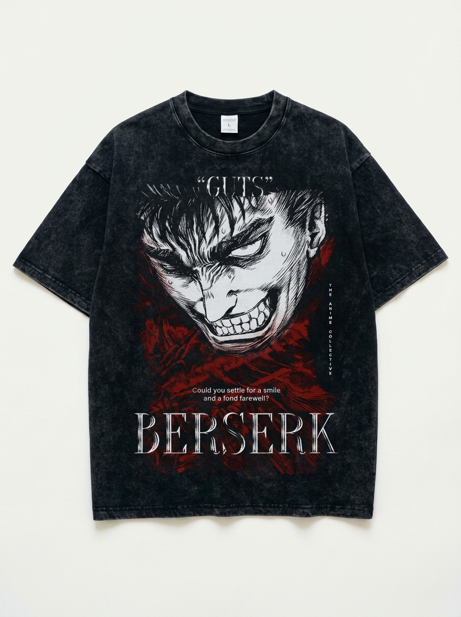 Vintage Oversized Jujutsu Kaisen Graphic Tee angle perspective shot — washed cotton t-shirt | Tempus Arc premium anime streetwear